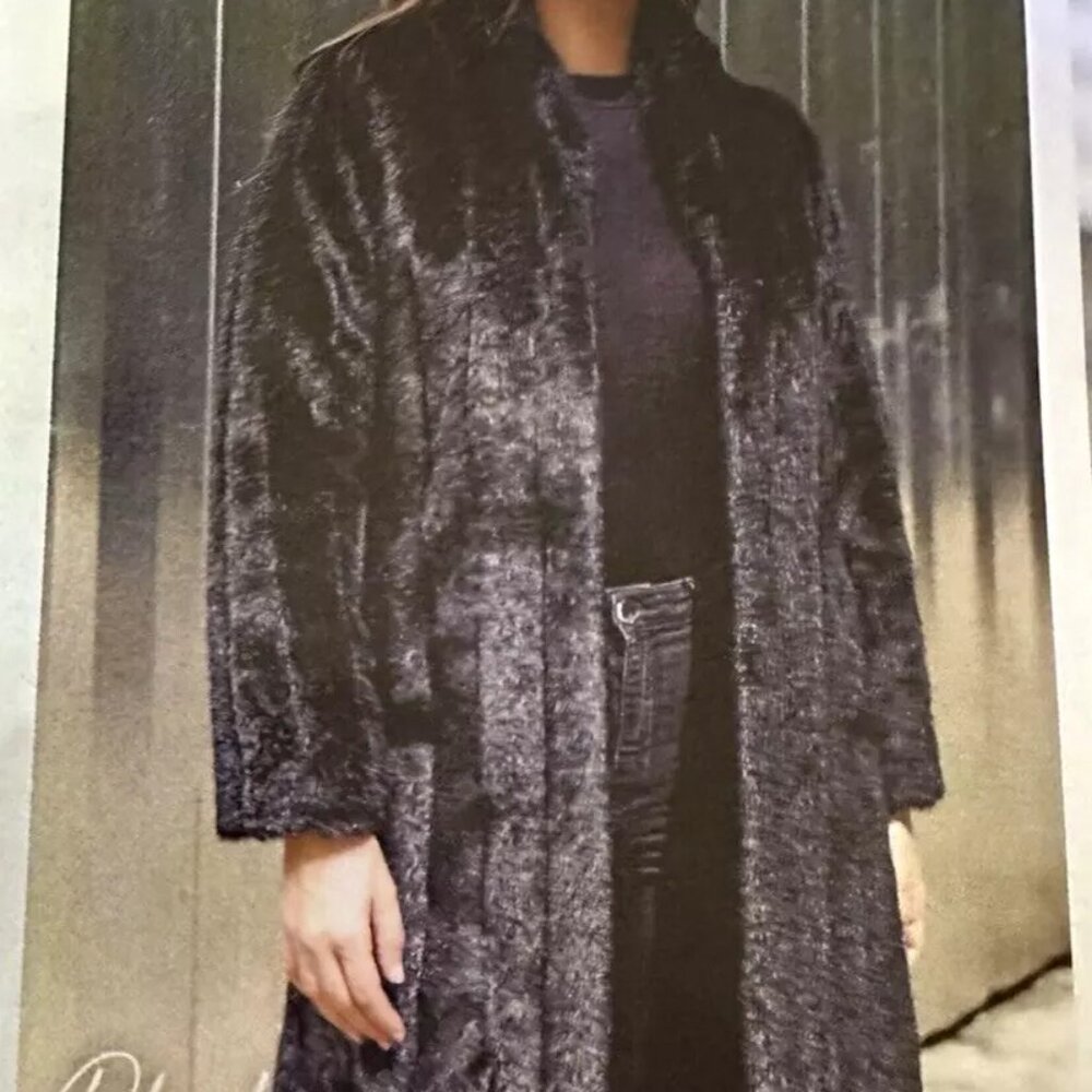 Donna Salyers Fabulous Furs Faux Fur Black Mink Stroller Plus Size 2X